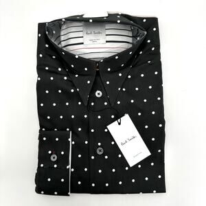 Paul Smith Polka Dot Tailored Dress Shirt in black Size S